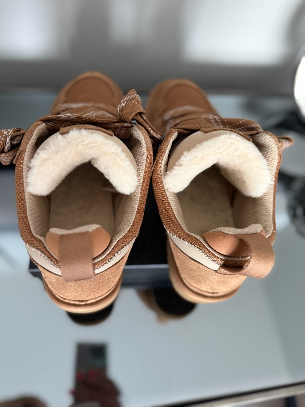 UGG Lowmel Suede Shearling-Lined Sneakers - Picture 6 of 8